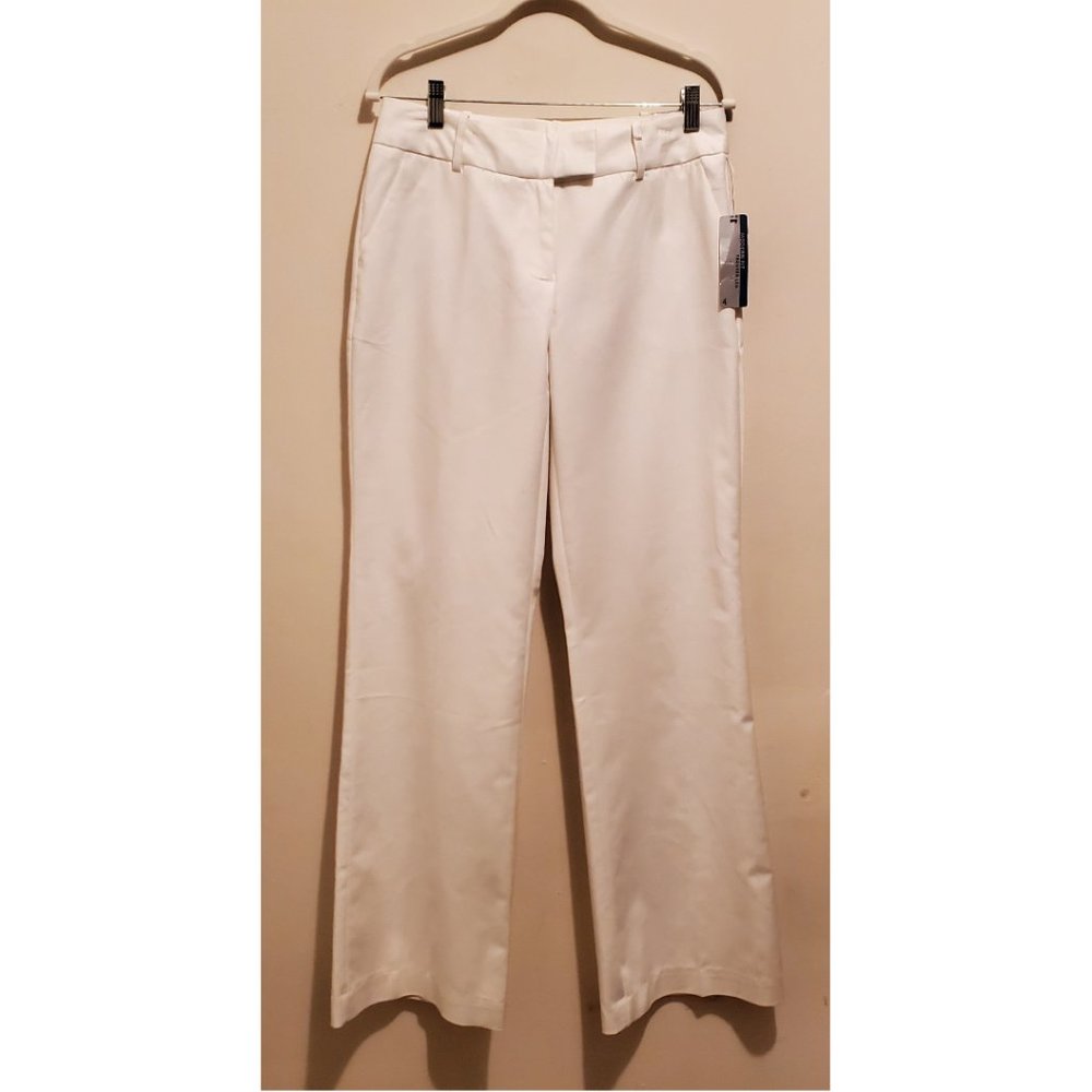 NWT Worthington White Modern Fit Trouser Leg Pants Size 4